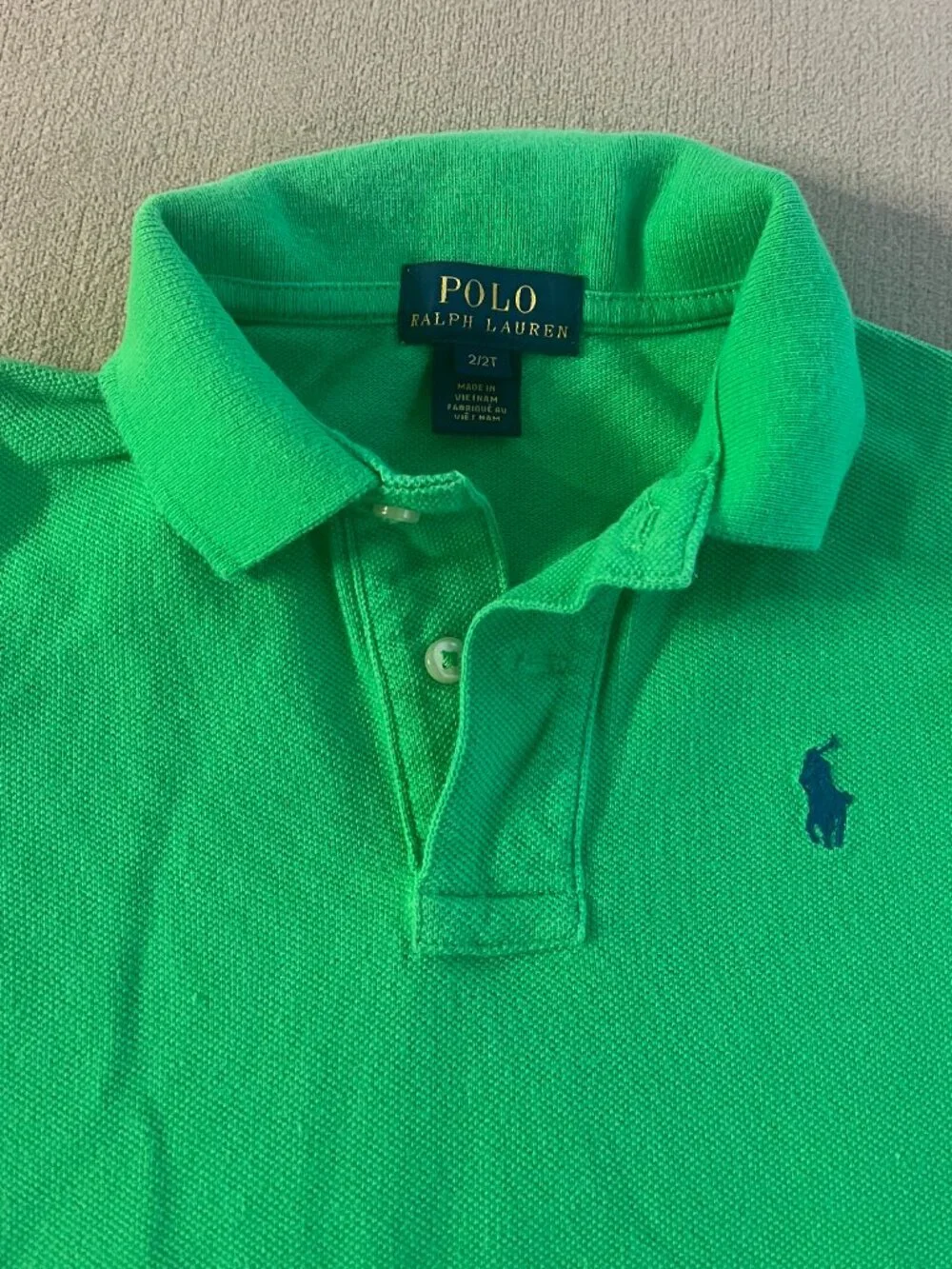Polo Ralph Lauren Boys Green T-shirt Short Sleeves Size 2T